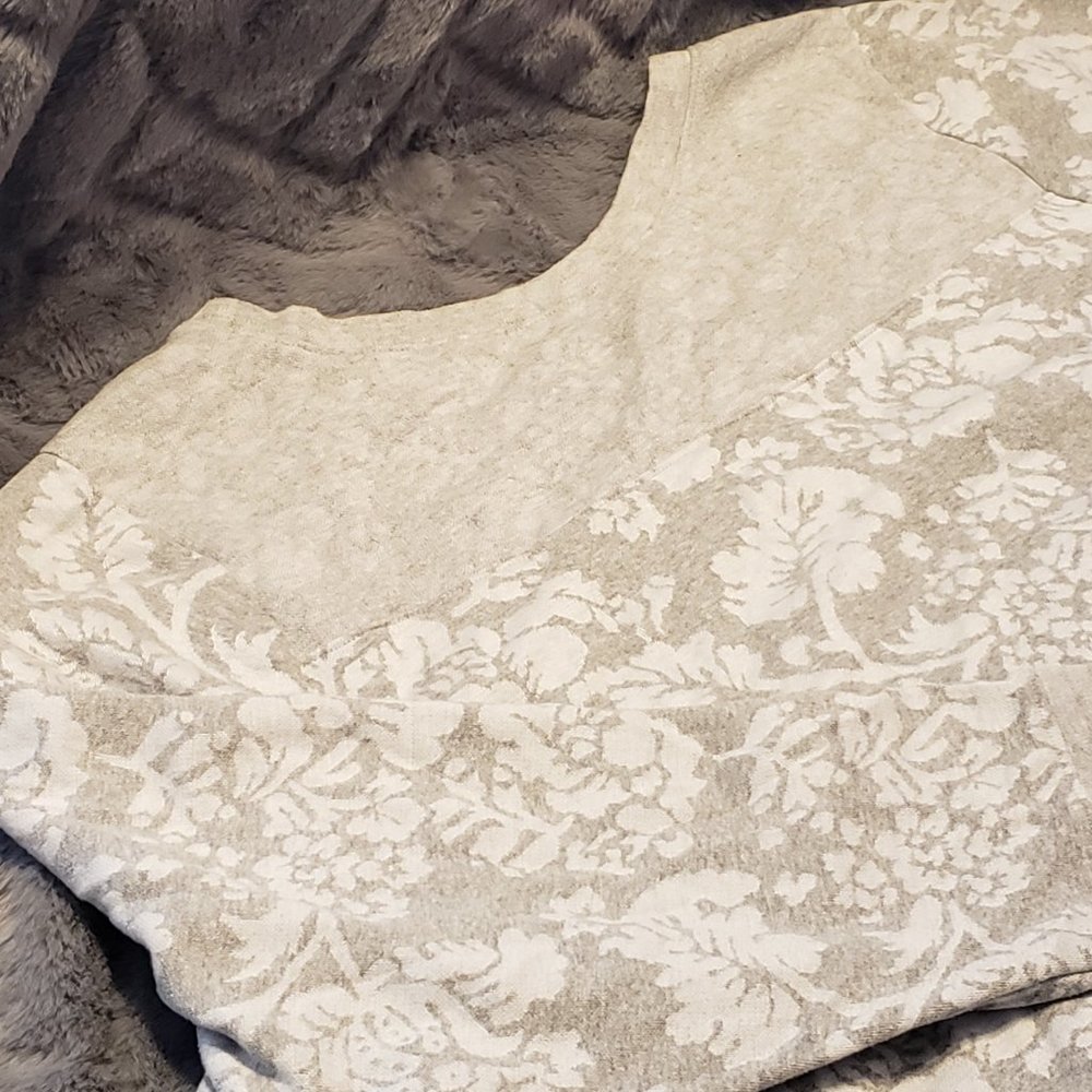 Lane Bryant Gray/White Floral Sweatshirt - Picture 5 of 5